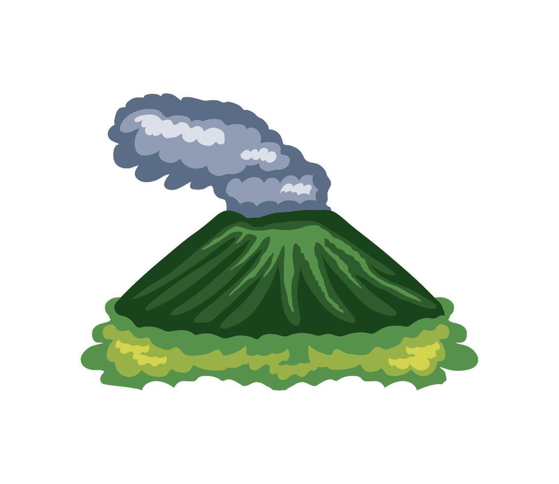 volcano eruption steam illustration isolated vector