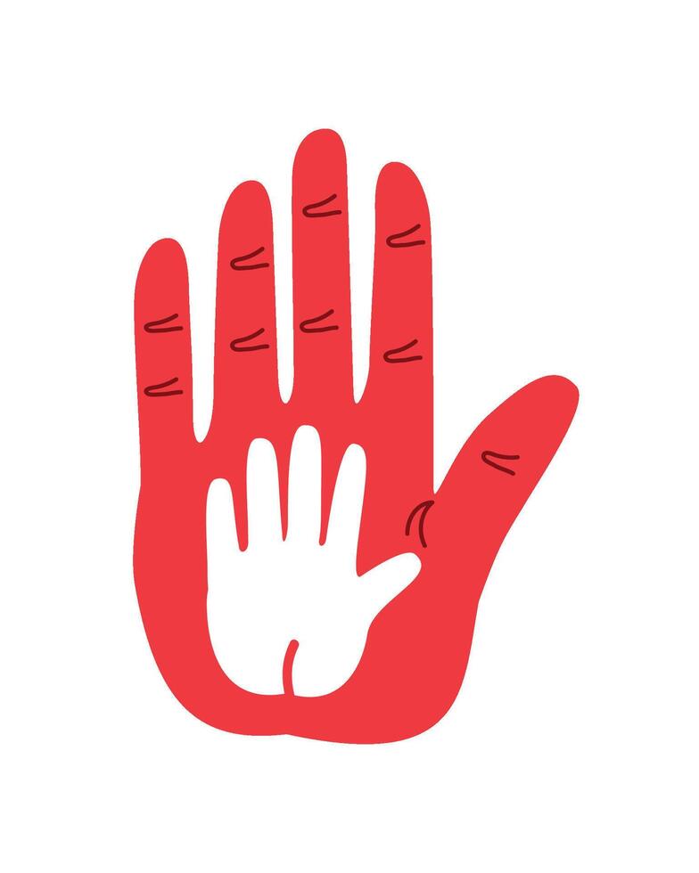 red hand day illustration isolated vector