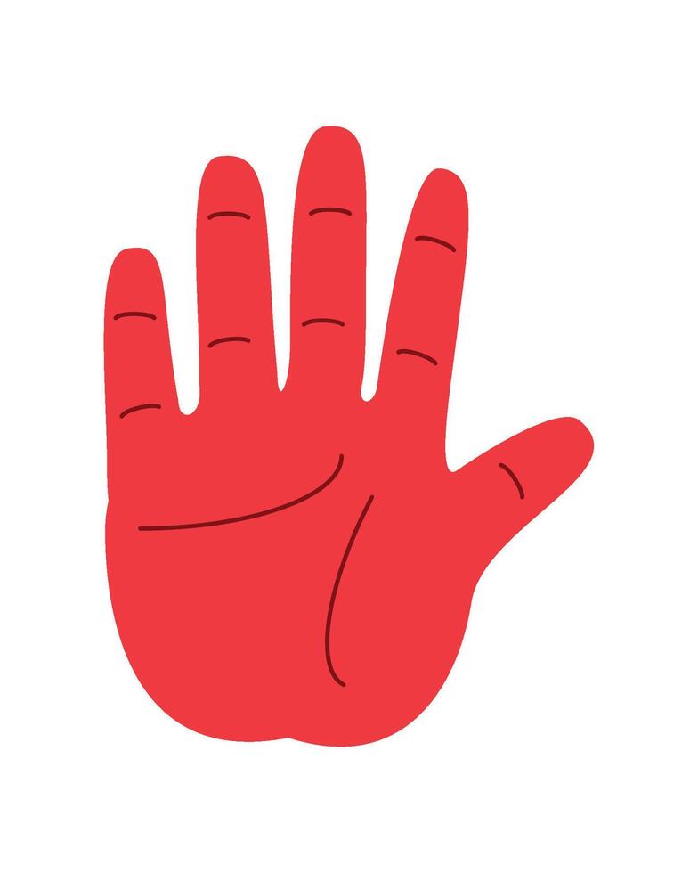 red hand day isolated illustration vector