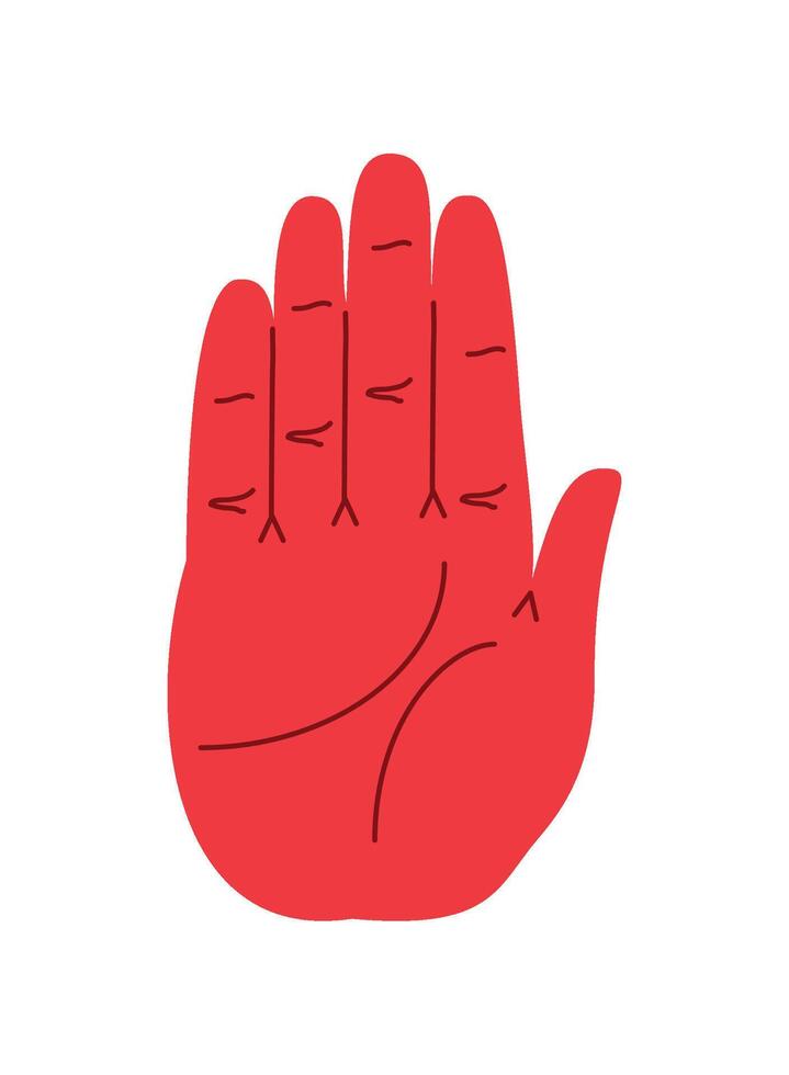 red hand day symbol illustration isolated vector