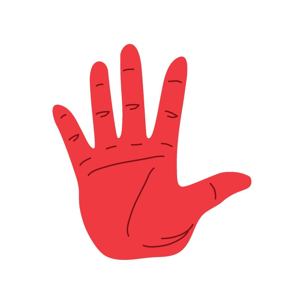 red hand day support illustration isolated vector