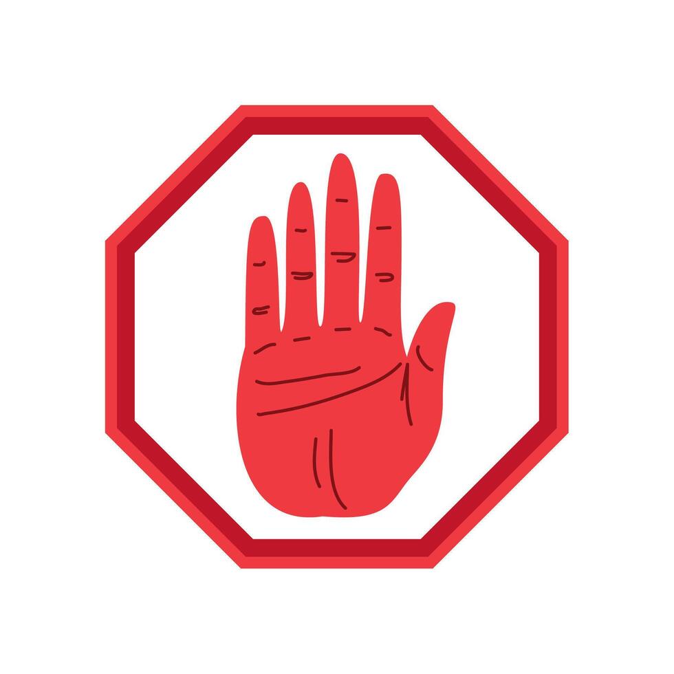 red hand day hope illustration isolated vector