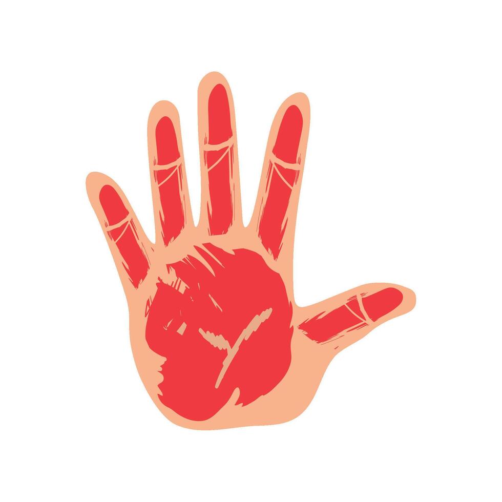 red hand day celebration illustration isolated vector