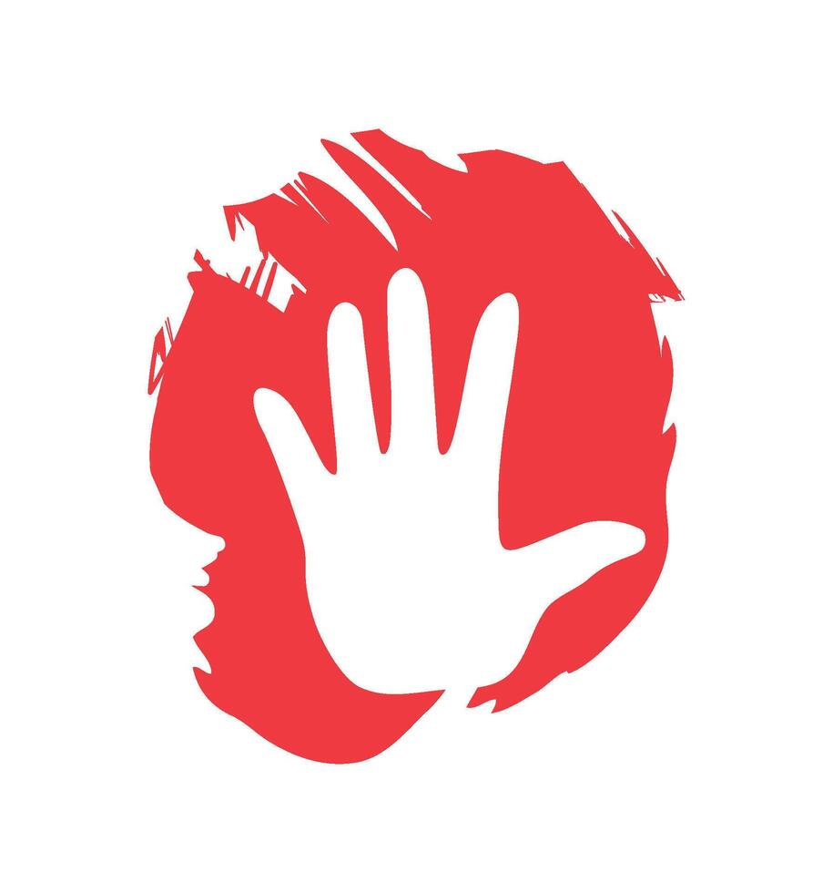 red hand day sign illustration isolated vector