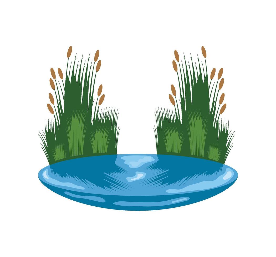 wetland vegetation illustration design isolated vector