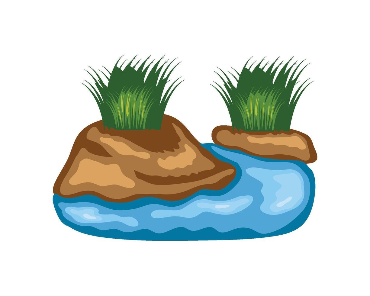 wetland natural illustration isolated design vector