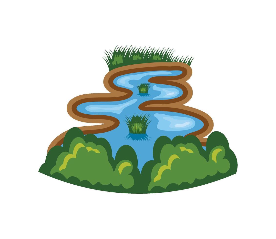 wetland environmental isolated illustration vector