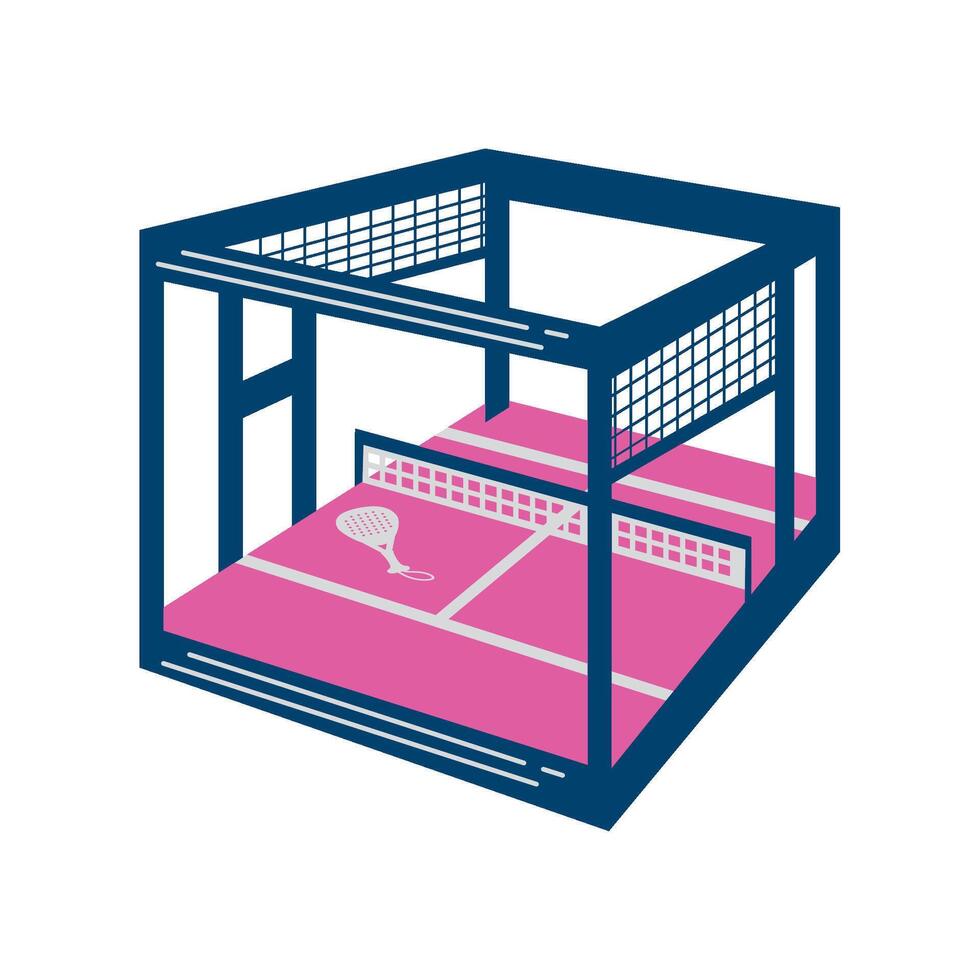 padel court outdoors illustration isolated vector