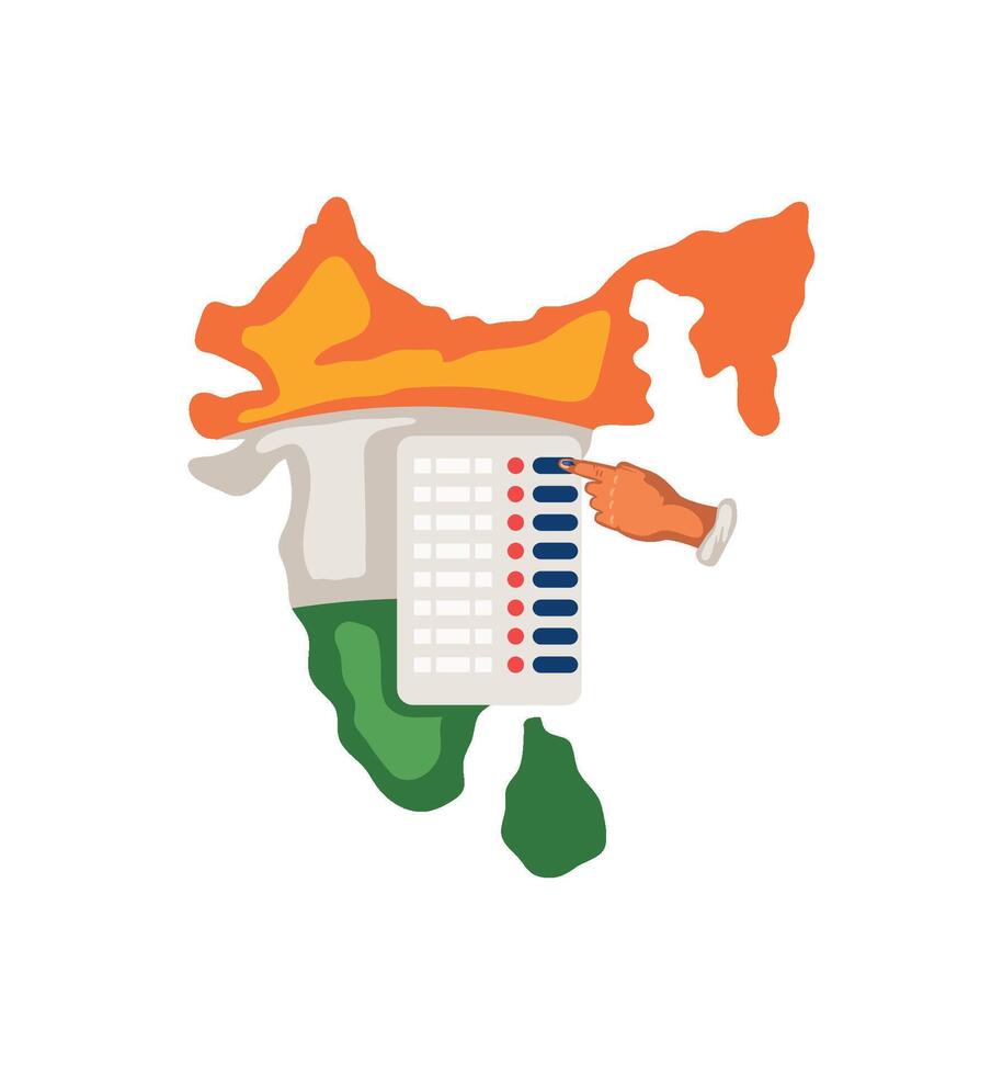 india general election map illustration isolated vector