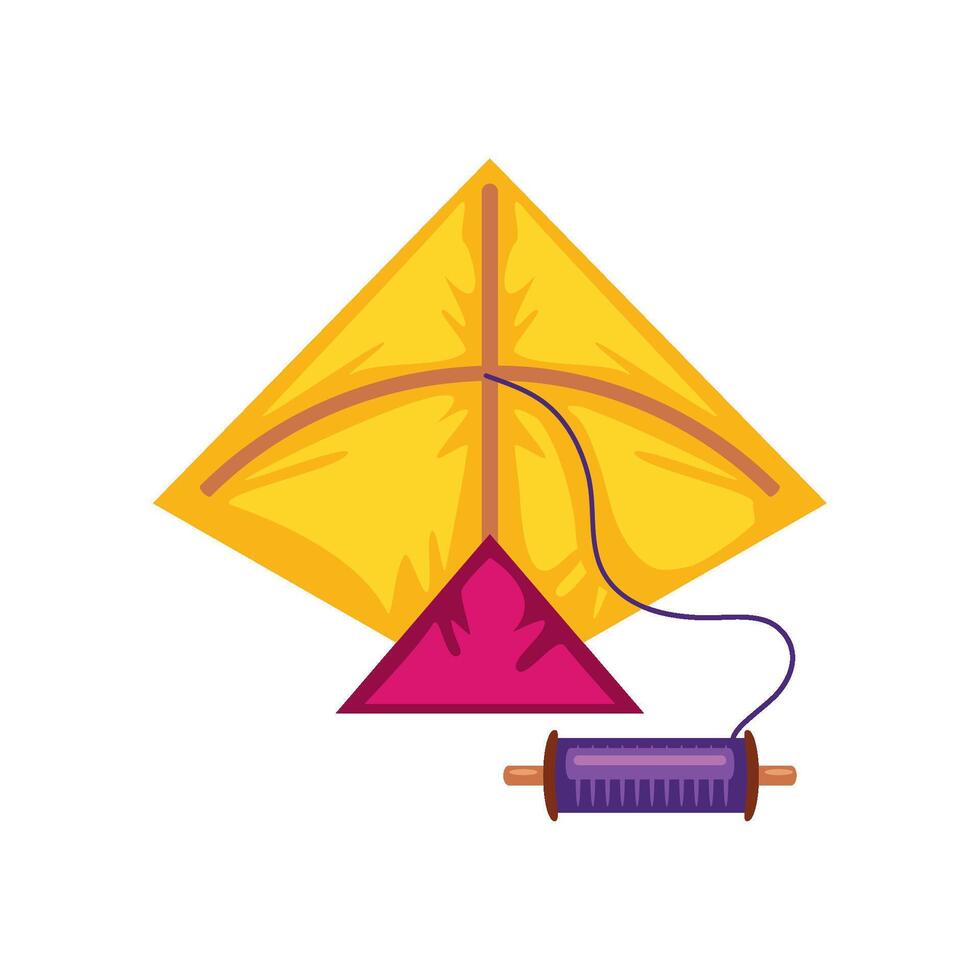 makar sankranti indian kite illustration isolated vector
