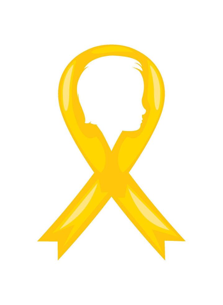 childhood cancer day yellow ribbon illustration vector