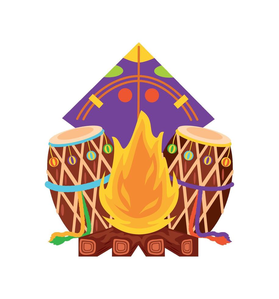 lohri music celebration illustration design vector
