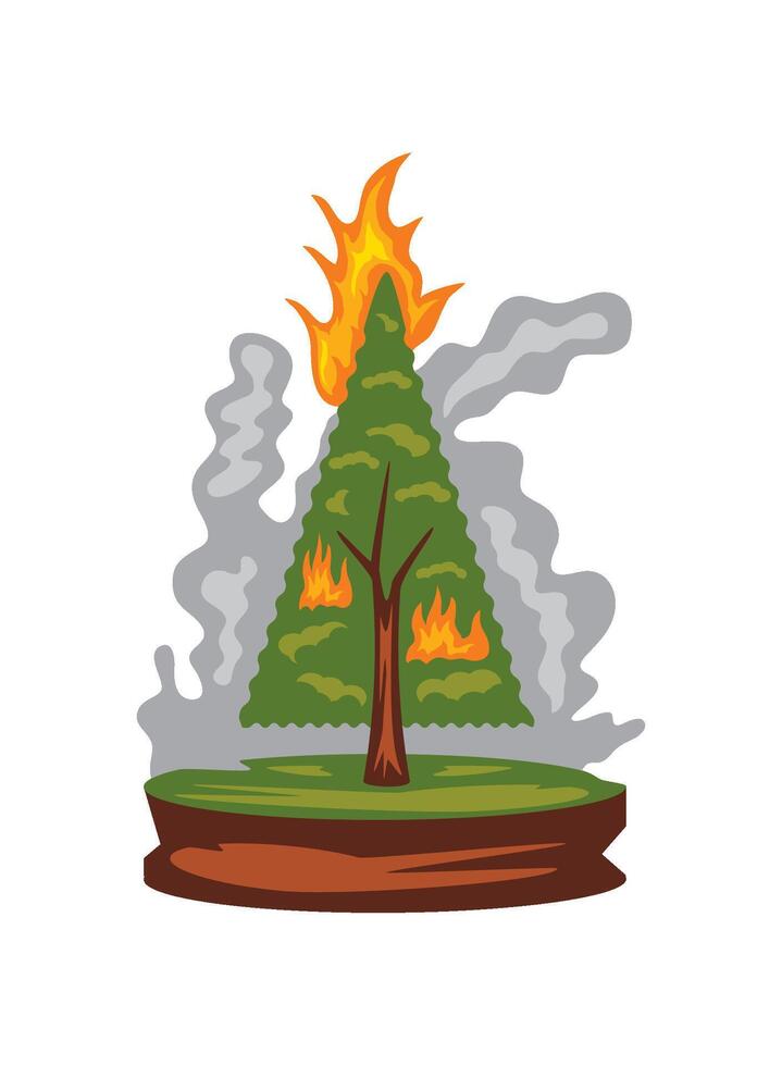 forest fires problem illustration design vector