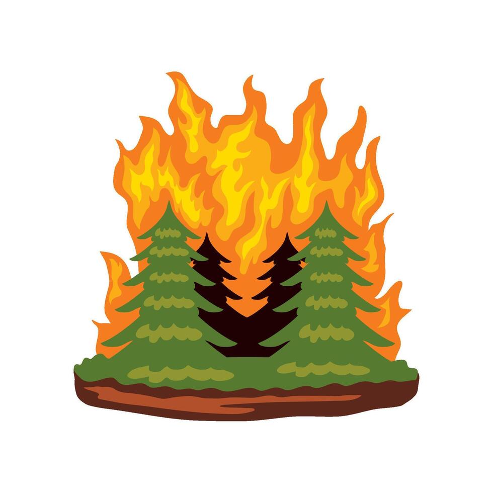 forest fires destroy illustration design vector