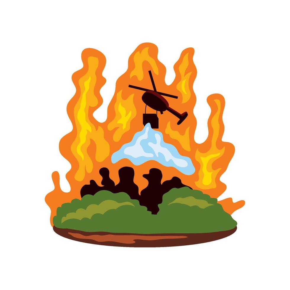 forest fires emergency illustration design vector