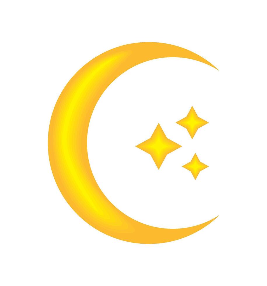 weather crescent moon illustration vector