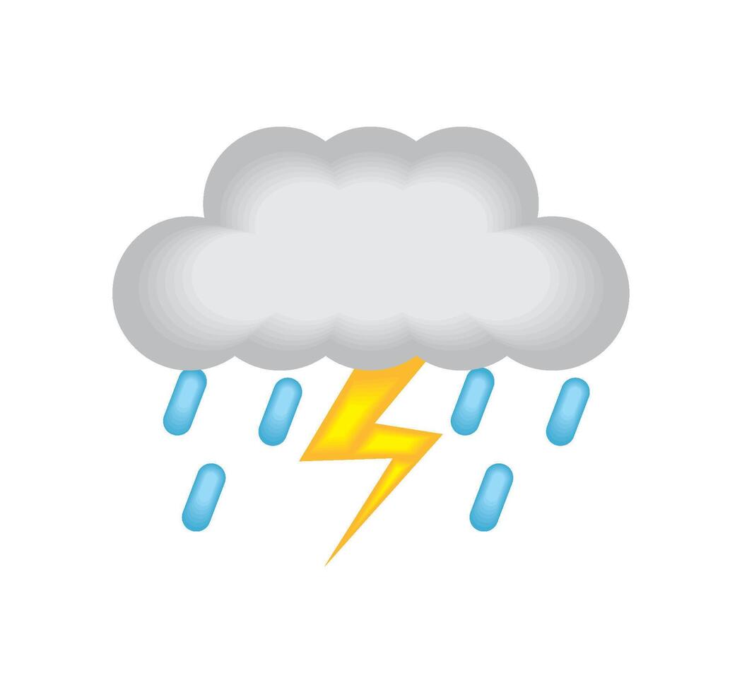 weather thunderstorm rain illustration isolated vector