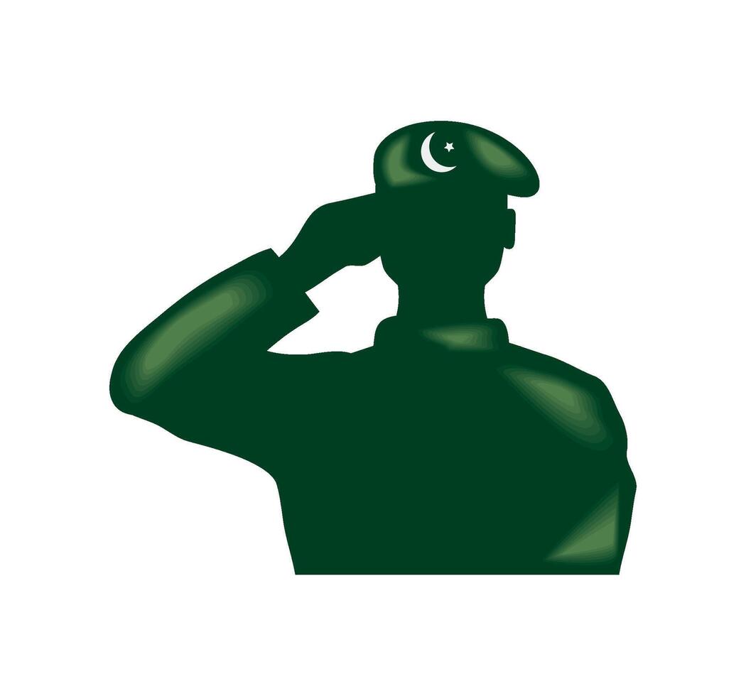 pakistan soldier saluting illustration vector
