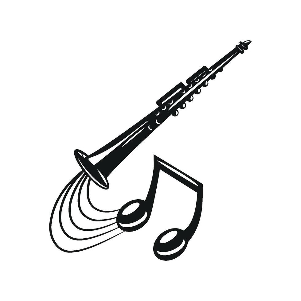 jazz clarinet music illustration vector
