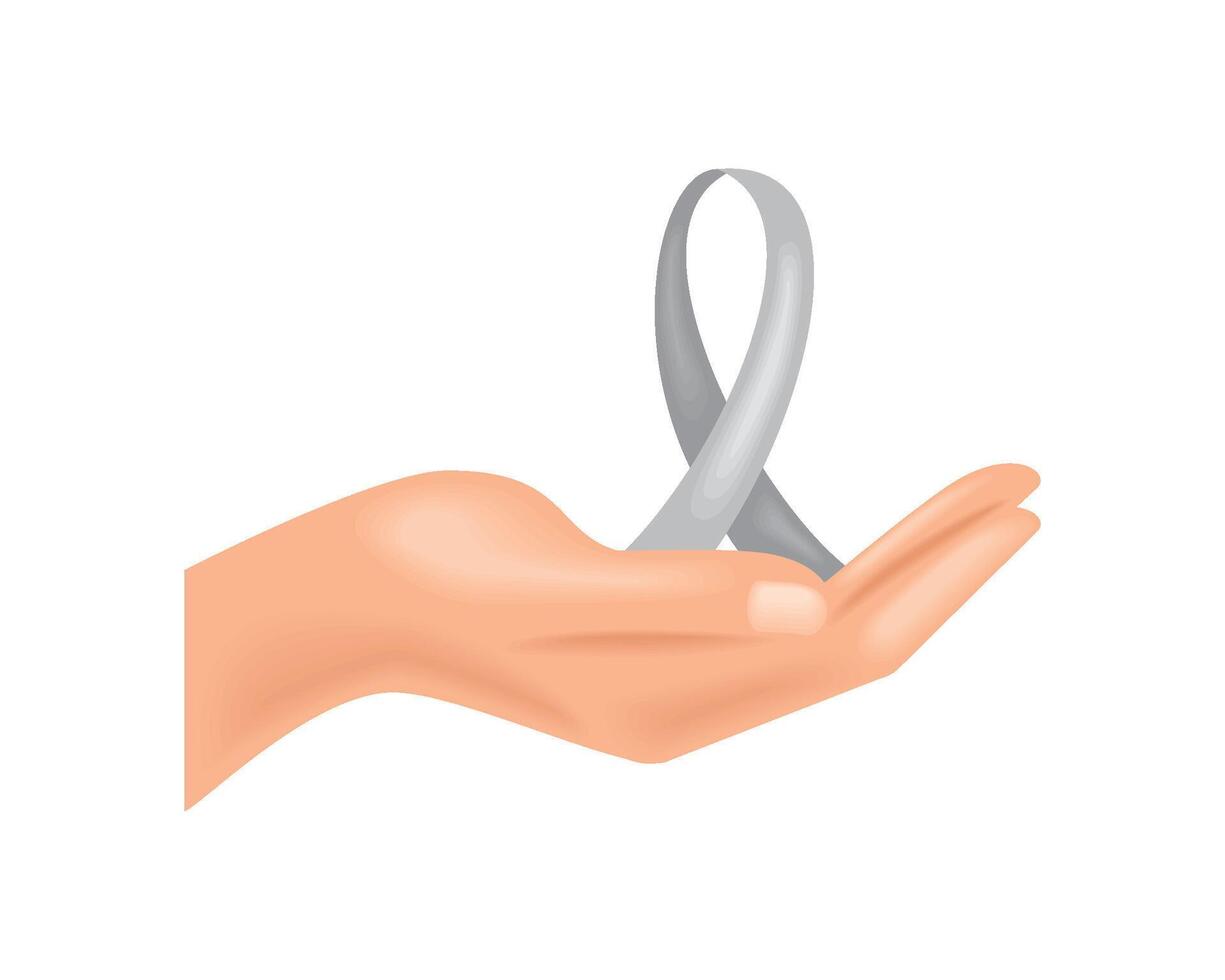 world parkinson day ribbon in hand illustration vector