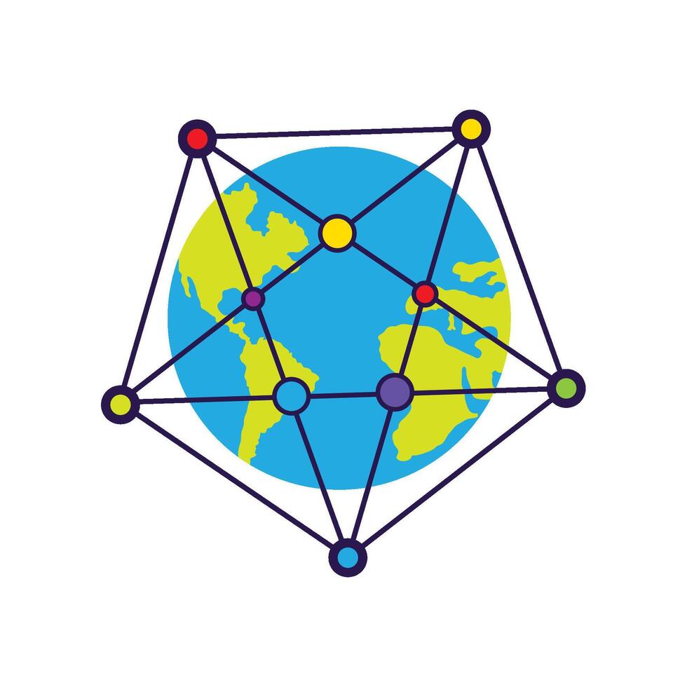 fediverse social media decentralized illustration vector
