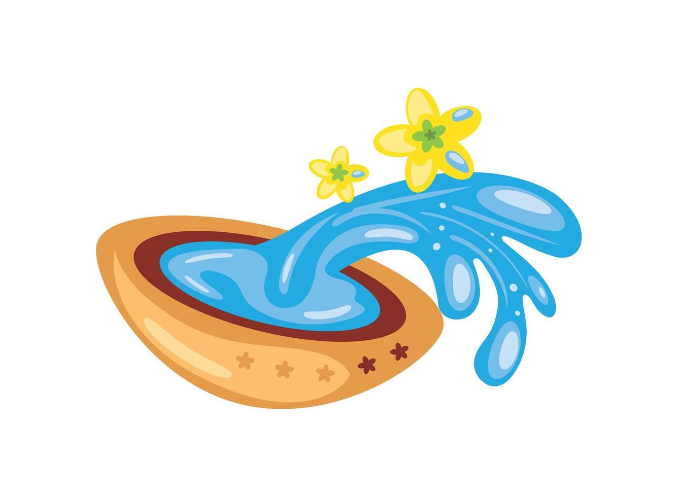 songkran water bowl illustration vector