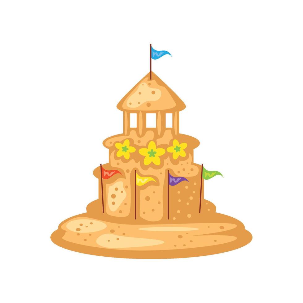 songkran sand castle illustration vector