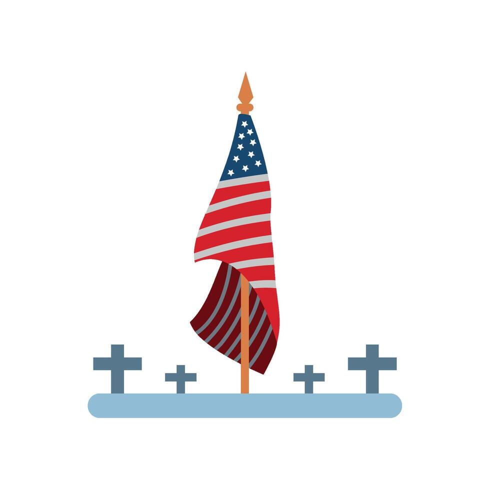 memorial day usa flag illustration design vector