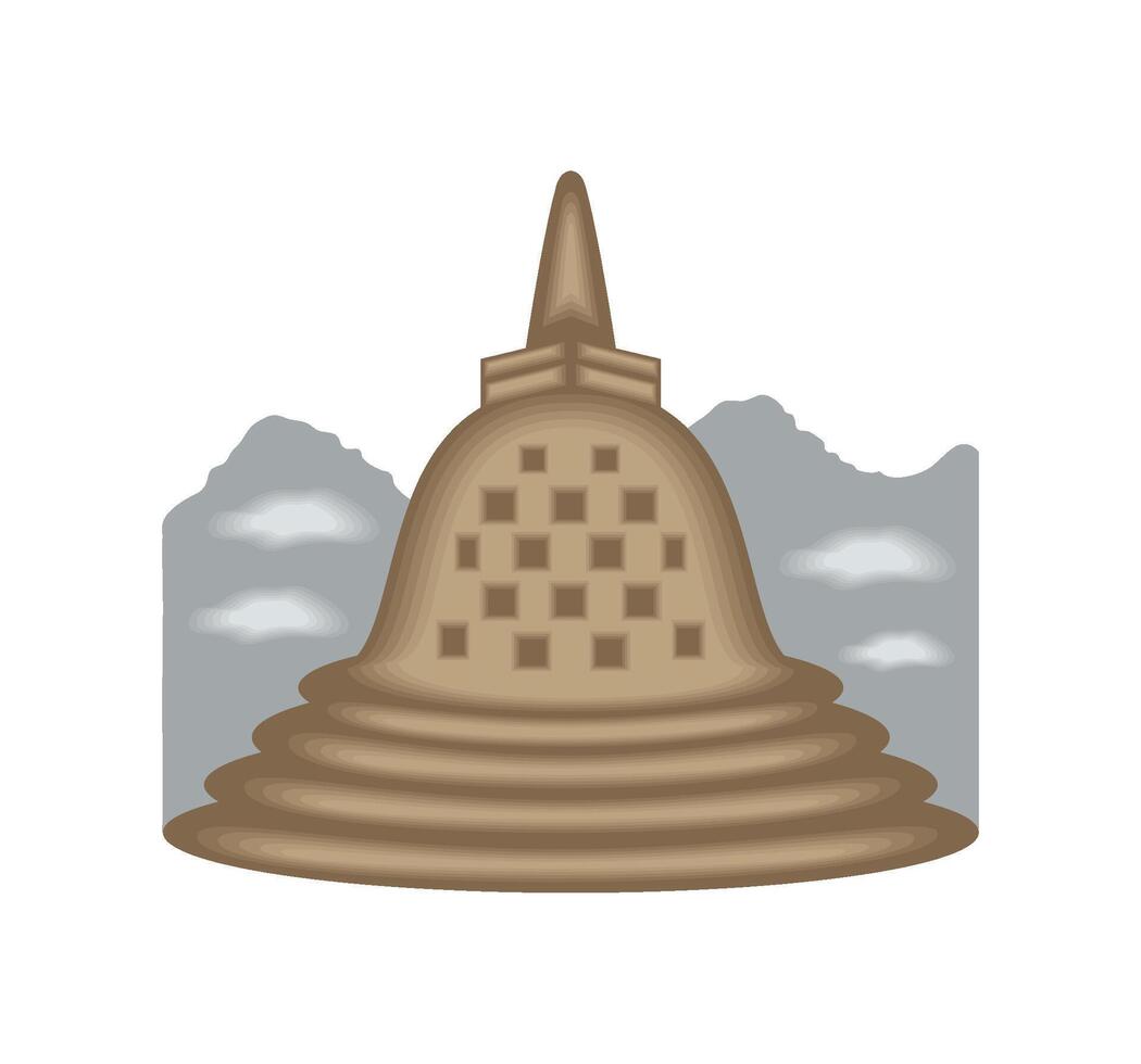 waisak buddhist temple illustration design vector