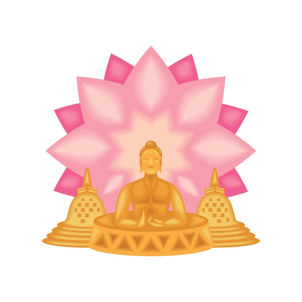 waisak buddha festive illustration design vector