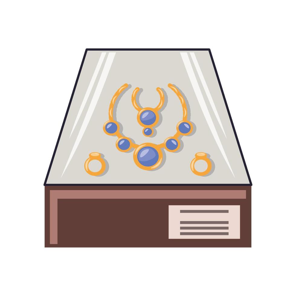 museum day jewelry exhibition illustration vector