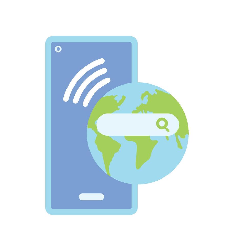 internet day phone signal isolated vector
