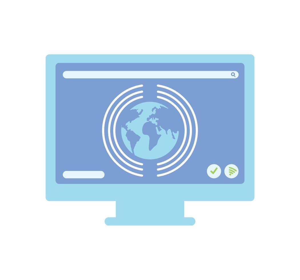 internet day computer isolated design vector