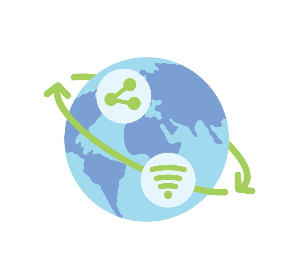 internet day worldwide isolated design vector