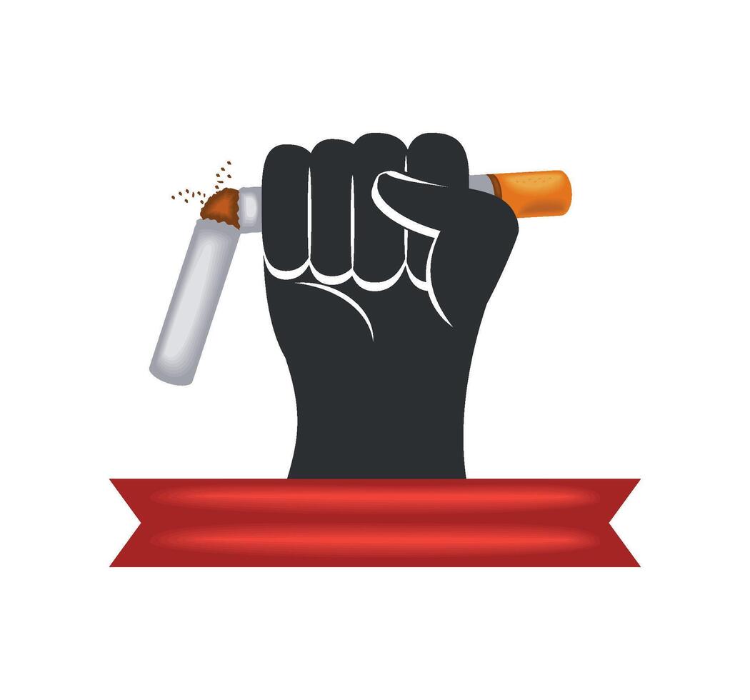 no smoking day campaign isolated design vector
