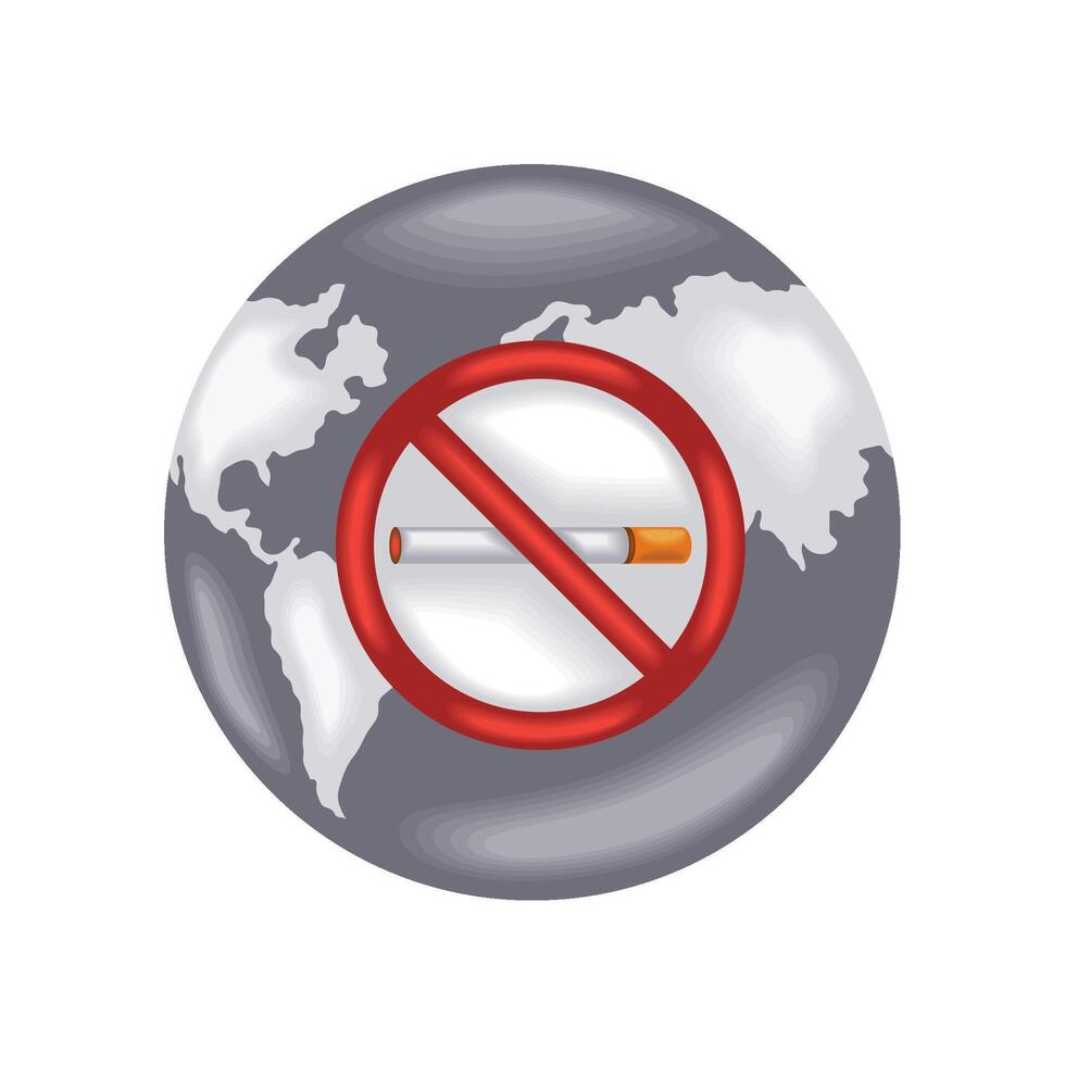no smoking day cigarette prohibition isolated vector