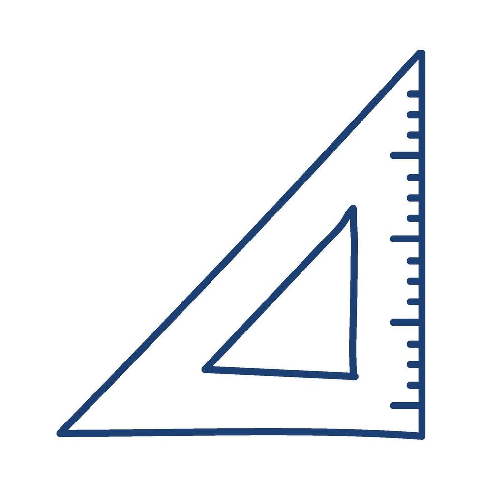 triangle ruler school doodle icon vector