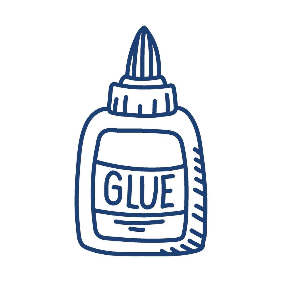 glue bottle school doodle icon vector