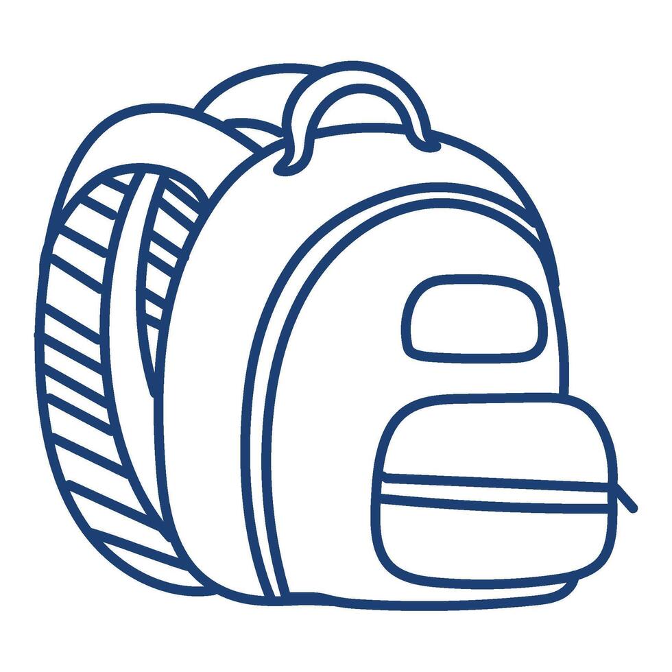 school bag doodle icon vector