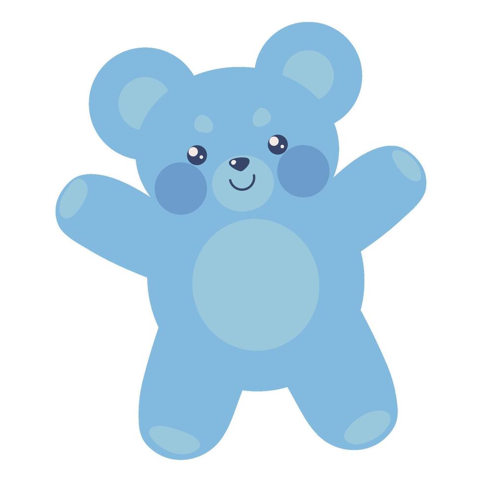 blue teddy bear toy icon vector