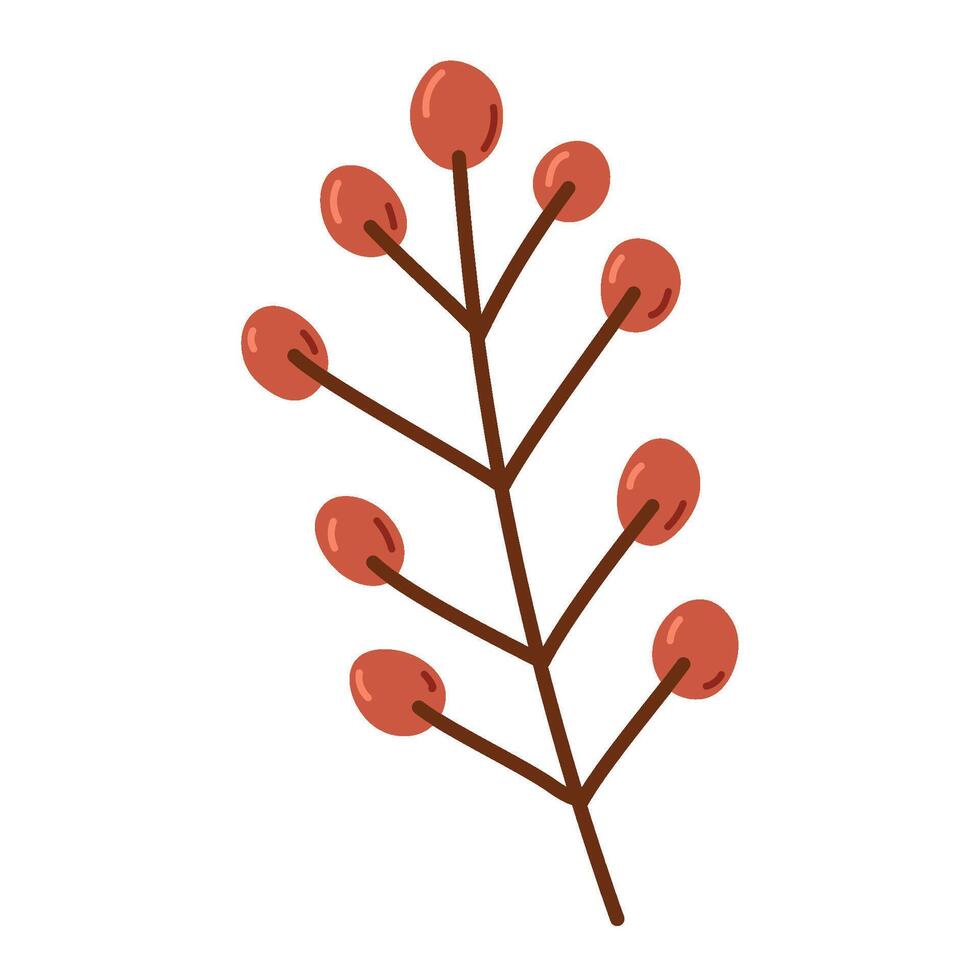 autumn branch and fruits icon isolated vector