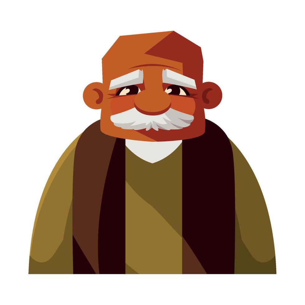 grandparents day grandfather character icon isolated vector