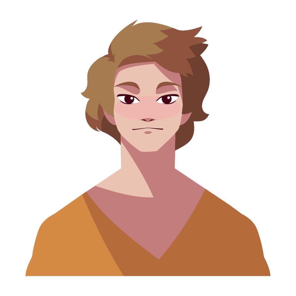 blond man portrait icon isolated vector