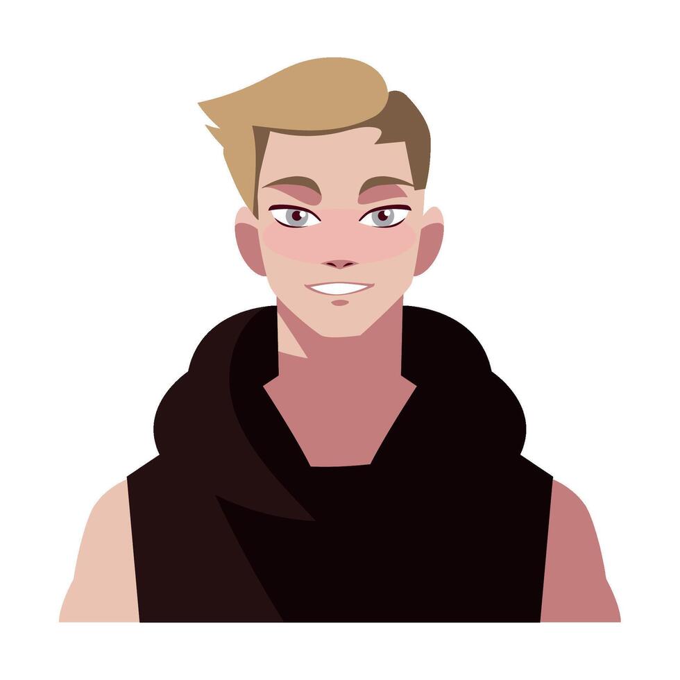 blond man stylish icon isolated vector