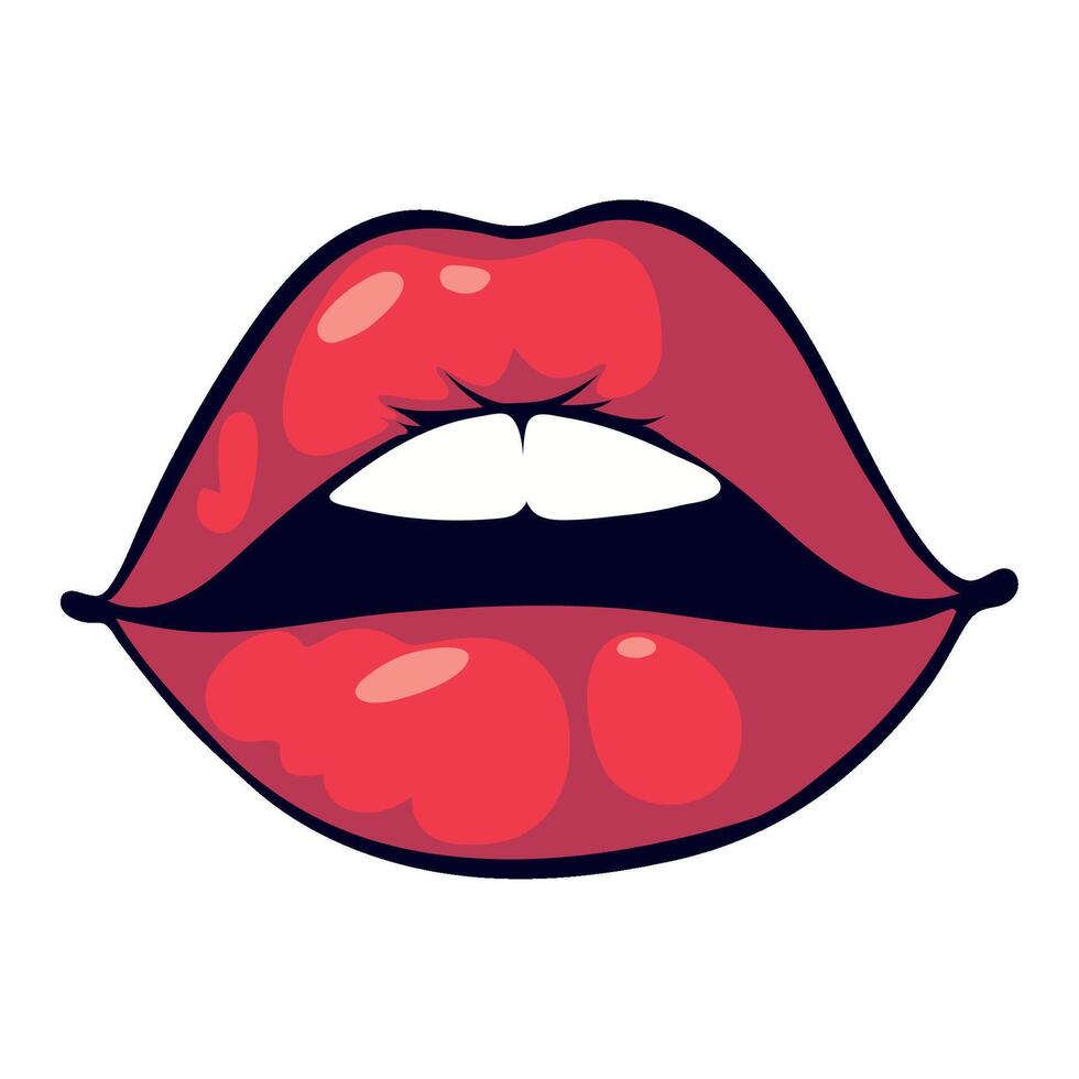 mouth pop art and teeth icon isolated vector
