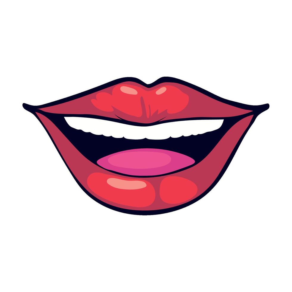 mouth pop art icon isolated vector