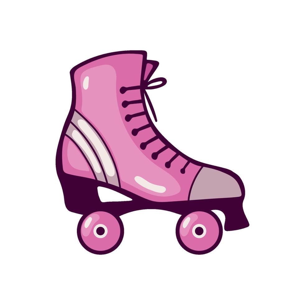 pink skate pop art icon isolated vector