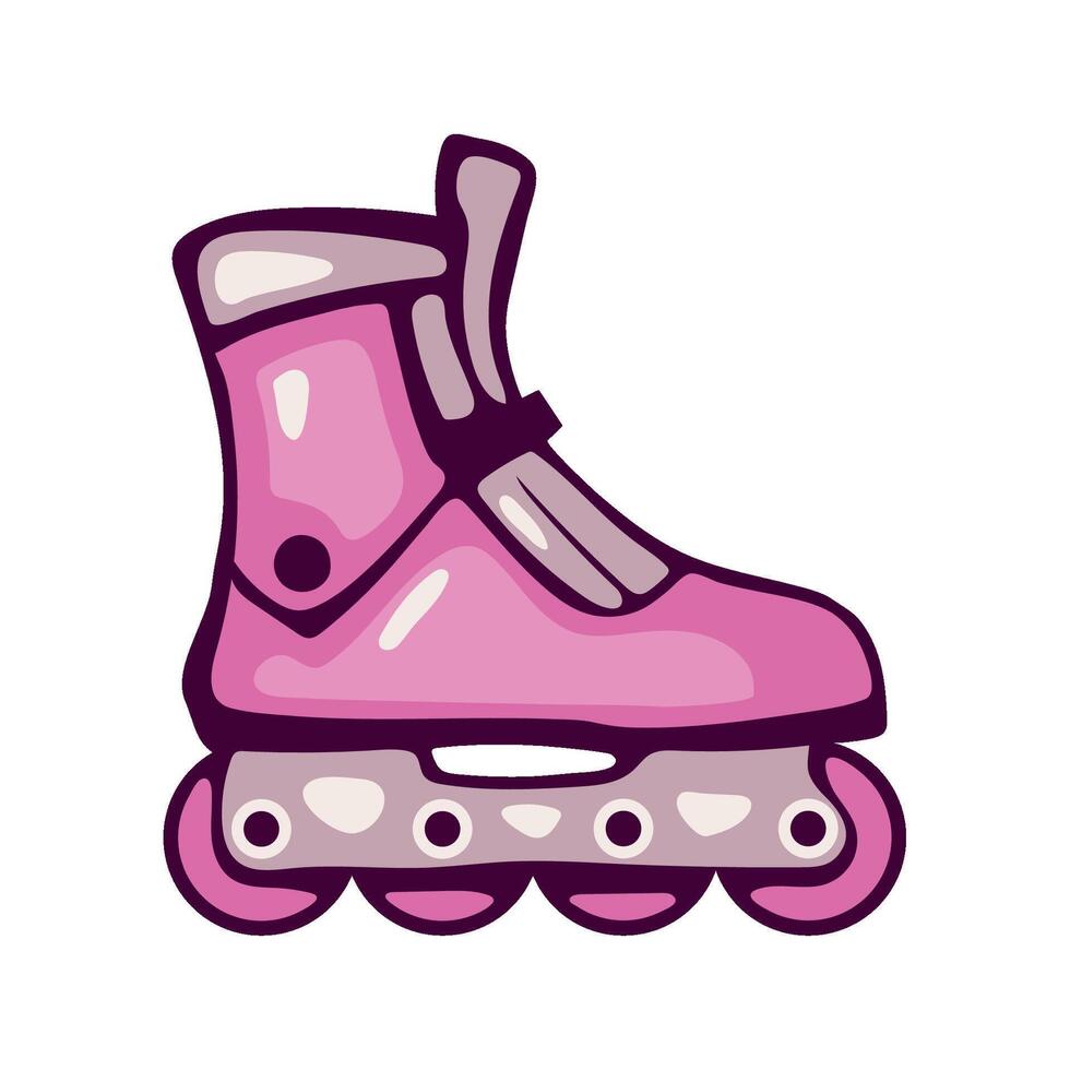 pink skate pop art equipment icon isolated vector
