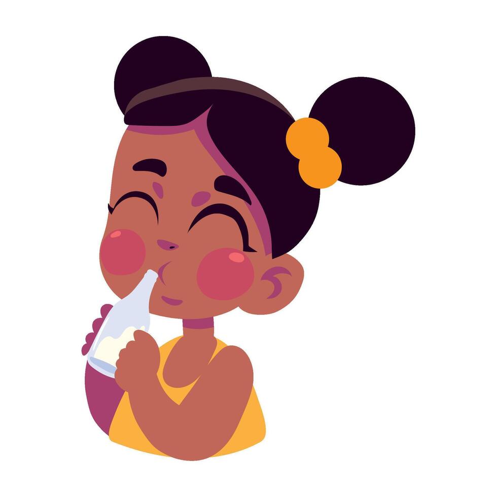kid eating juice isolated icon vector