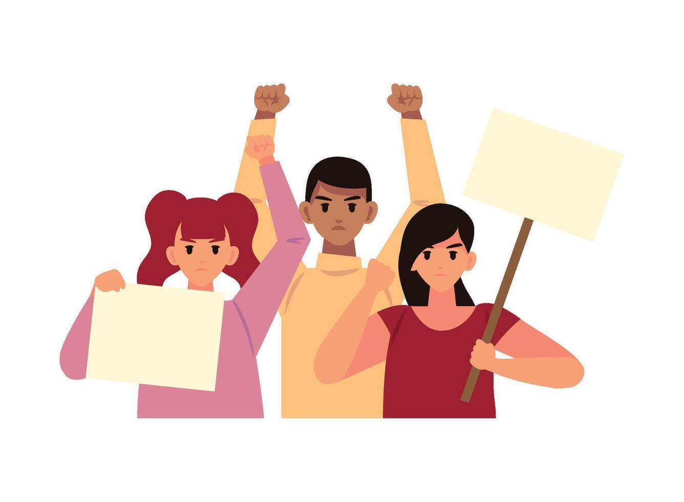 activists group people demonstration isolated icon vector